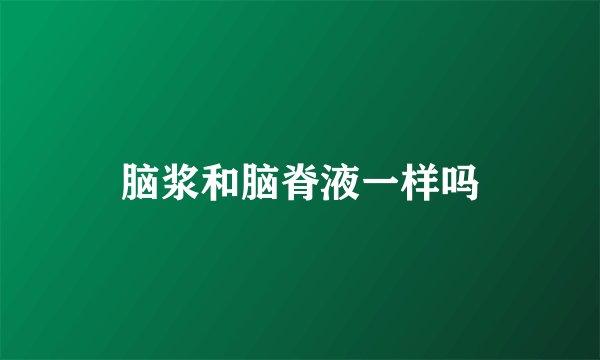 脑浆和脑脊液一样吗