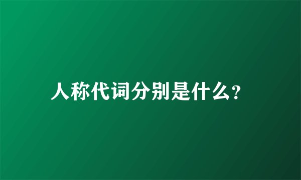 人称代词分别是什么？