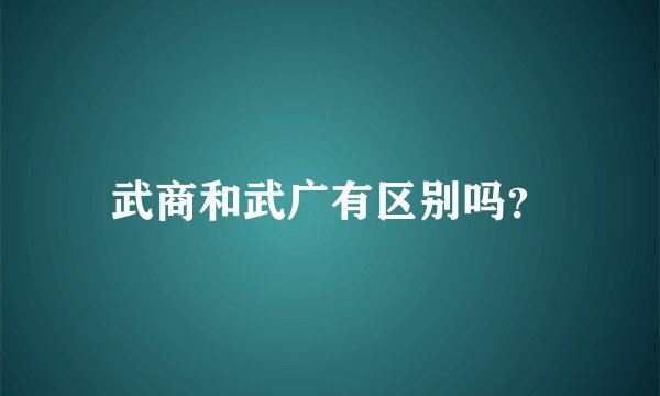 武商和武广有区别吗？