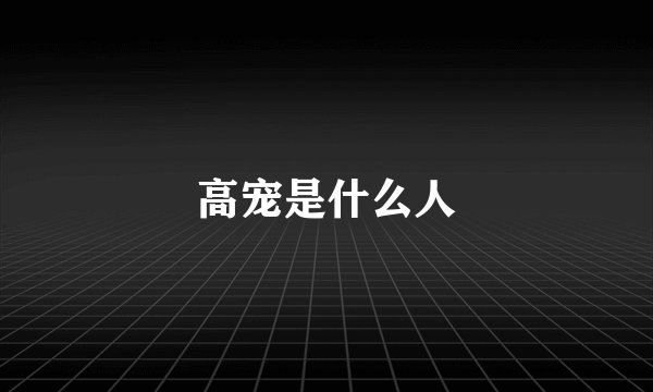 高宠是什么人