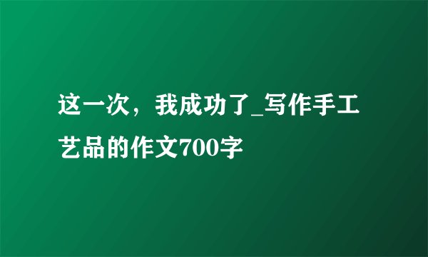 这一次，我成功了_写作手工艺品的作文700字
