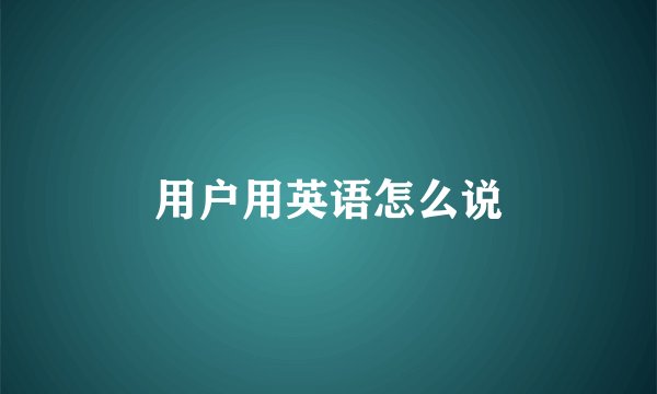 用户用英语怎么说