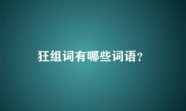 狂组词有哪些词语？
