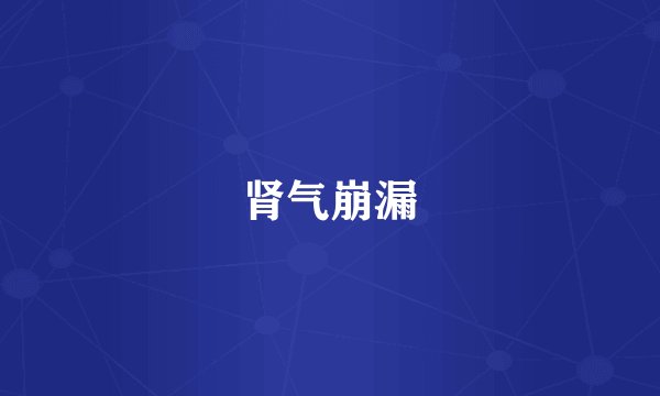 肾气崩漏