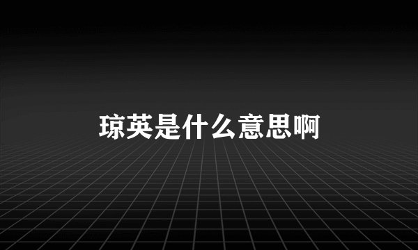 琼英是什么意思啊