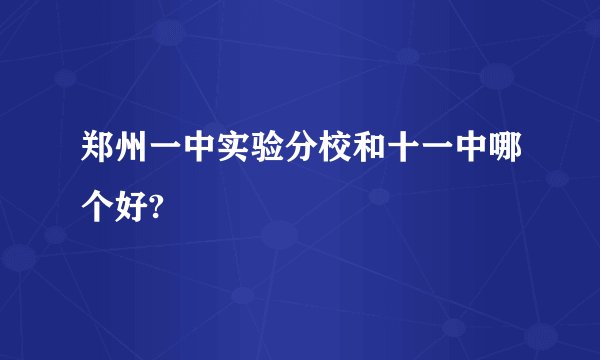郑州一中实验分校和十一中哪个好?