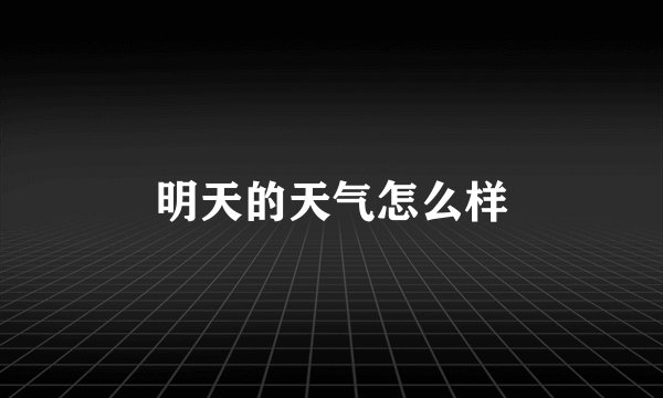 明天的天气怎么样