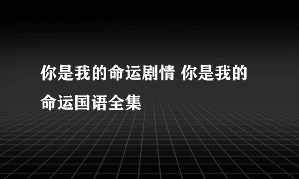 你是我的命运剧情 你是我的命运国语全集