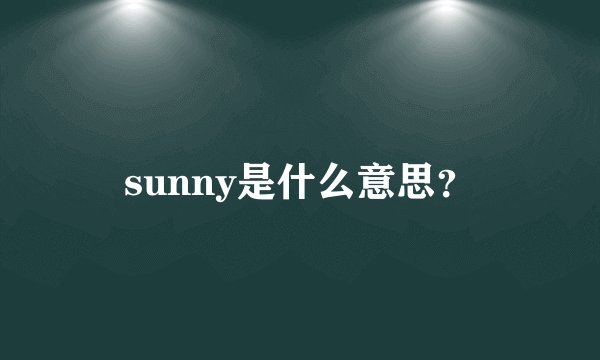 sunny是什么意思?