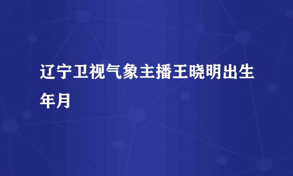 辽宁卫视气象主播王晓明出生年月