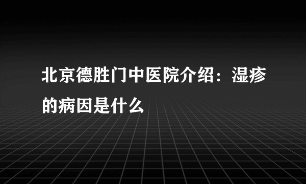 北京德胜门中医院介绍：湿疹的病因是什么