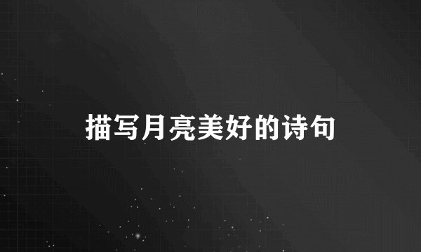 描写月亮美好的诗句