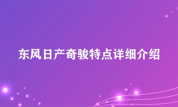东风日产奇骏特点详细介绍