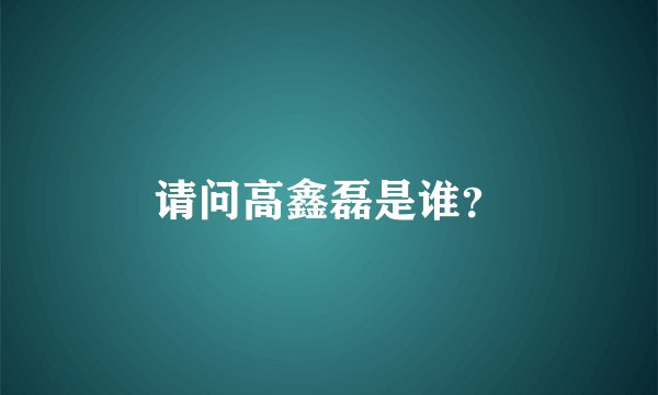 请问高鑫磊是谁？