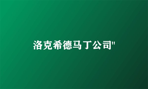 洛克希德马丁公司
