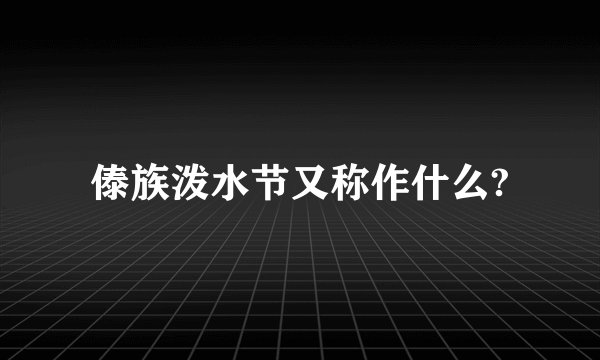 傣族泼水节又称作什么?