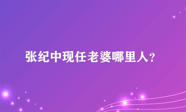 张纪中现任老婆哪里人?