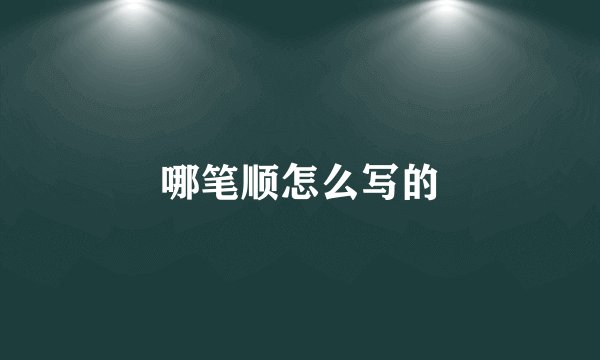 哪笔顺怎么写的