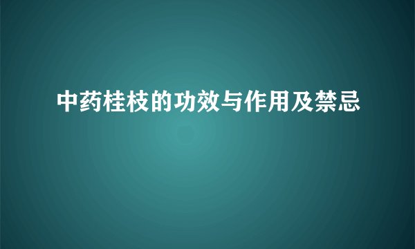 中药桂枝的功效与作用及禁忌