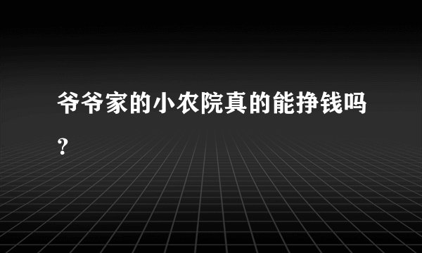 爷爷家的小农院真的能挣钱吗？