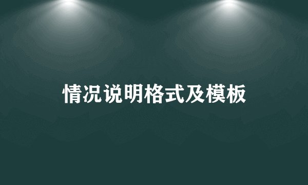 情况说明格式及模板
