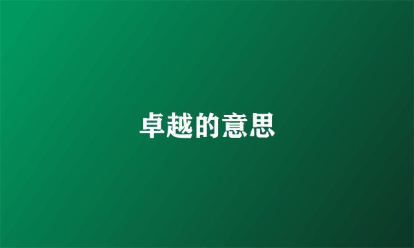 卓越的意思
