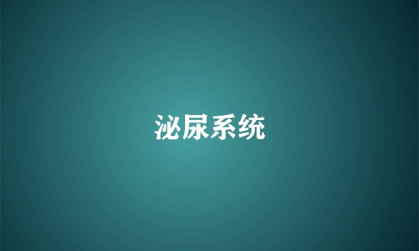 泌尿系统