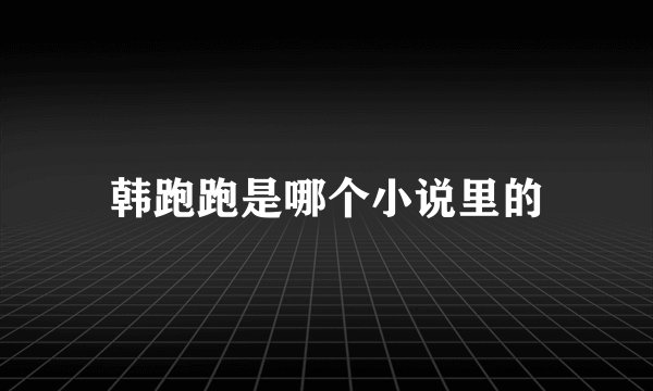 韩跑跑是哪个小说里的
