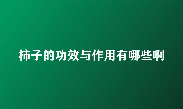柿子的功效与作用有哪些啊