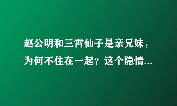 赵公明和三霄仙子是亲兄妹,为何不住在一起?这个隐情少有人知