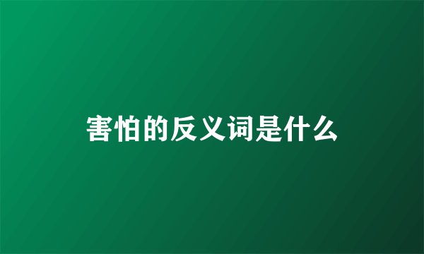 害怕的反义词是什么
