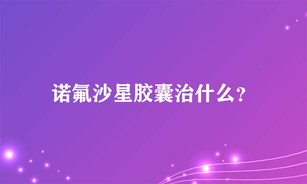 诺氟沙星胶囊治什么？