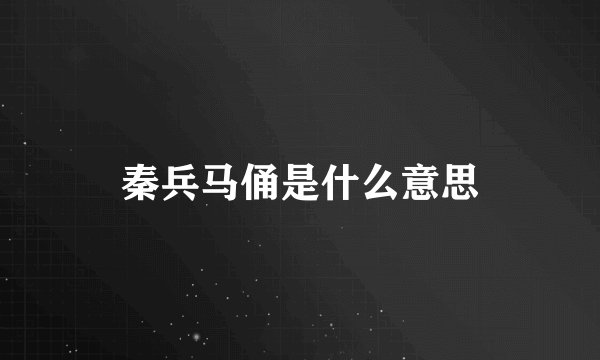 秦兵马俑是什么意思