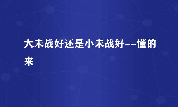 大未战好还是小未战好~~懂的来