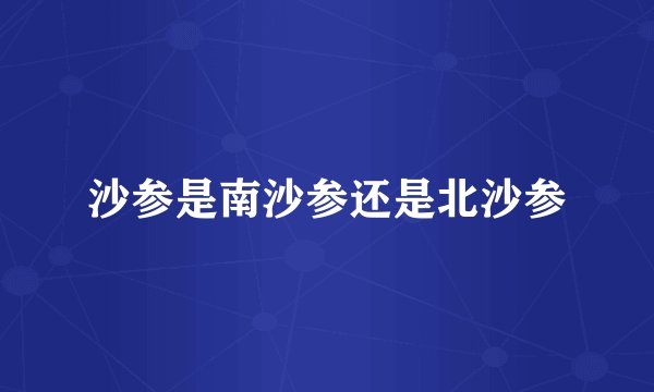 沙参是南沙参还是北沙参