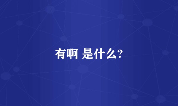 有啊 是什么?