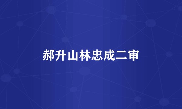 郝升山林忠成二审