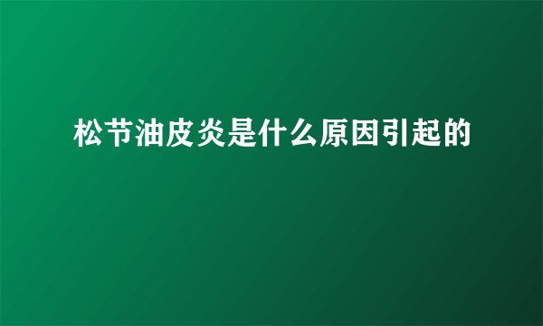 松节油皮炎是什么原因引起的