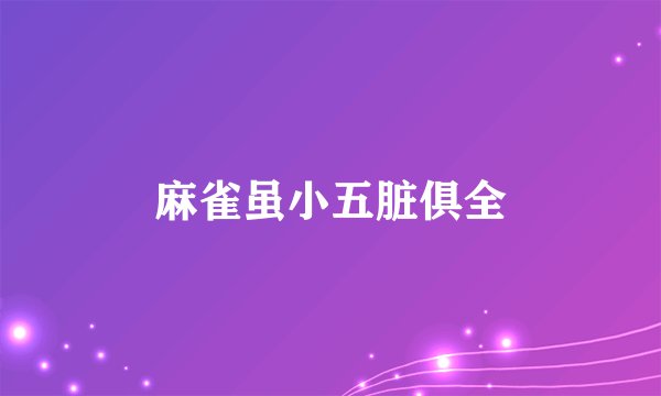 麻雀虽小五脏俱全