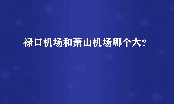 禄口机场和萧山机场哪个大？