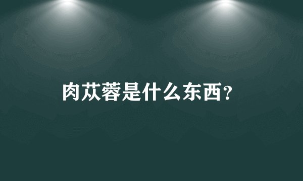 肉苁蓉是什么东西？