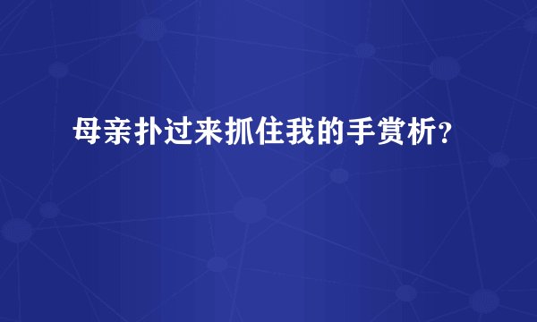母亲扑过来抓住我的手赏析？