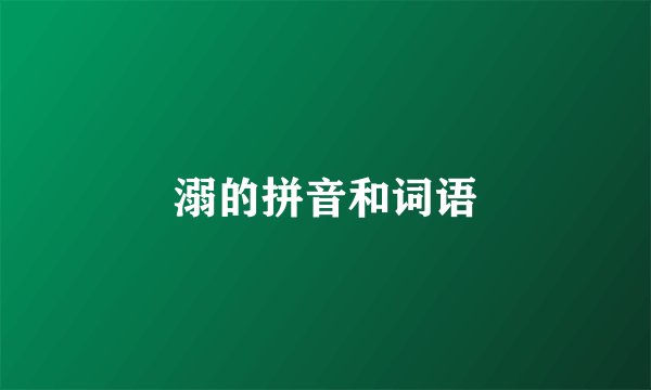 溺的拼音和词语