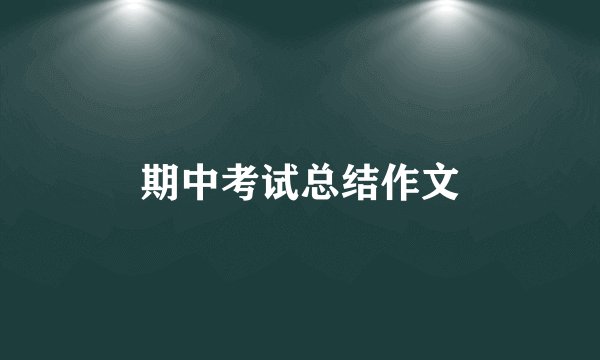 期中考试总结作文