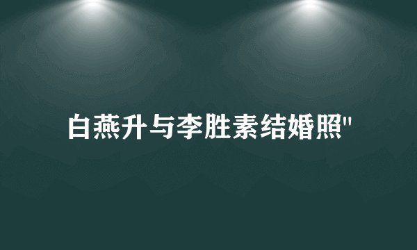 白燕升与李胜素结婚照