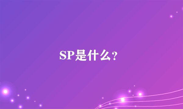 SP是什么？