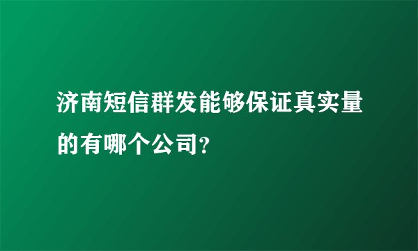 济南短信群发能够保证真实量的有哪个公司?