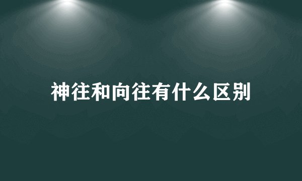 神往和向往有什么区别