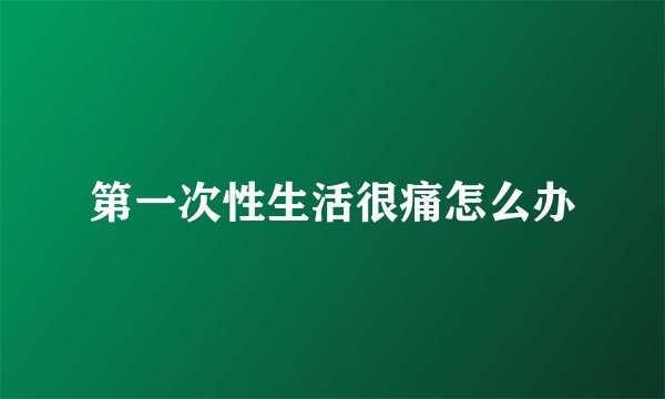 第一次性生活很痛怎么办