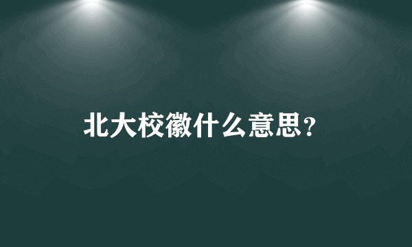 北大校徽什么意思？